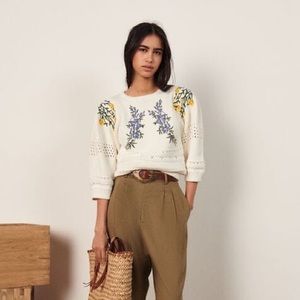 Ba&Sh Miro cotton embroidered sweater